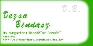 dezso bindasz business card